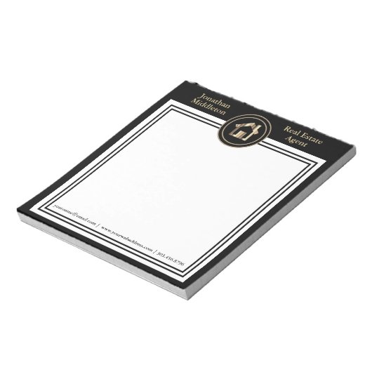 Immobilier - Bloc-notes noir et or (Tourné)