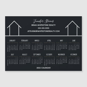 Immobilier Entreprise Noir 2022 Calendrier Magnet