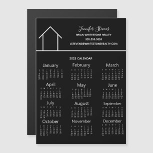 Immobilier Entreprise Noir 2023 Calendrier Magnet