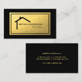 Immobilier Faux Gold Foil Carte de visite (Devant / Derrière)