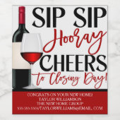 Immobilier Fermeture Vin Sticker bouteille, Sip Si (Étiquettes simples)