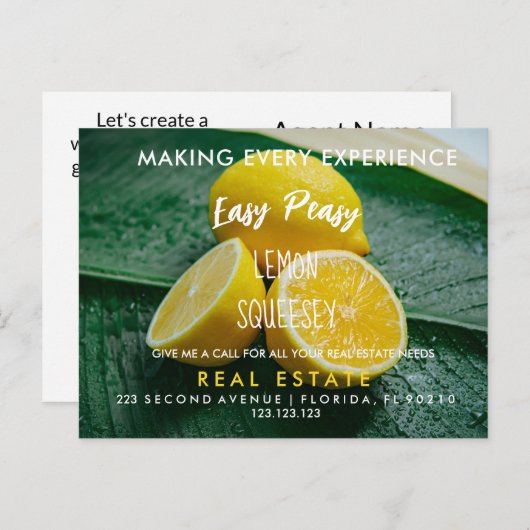 immobilier LEMON références Faire-part Carte posta (Devant / Derrière)