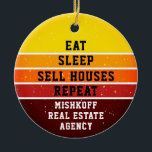Immobilier personnalisé Mangez le sommeil Répéter<br><div class="desc">Un grand cadeau à offrir à votre équipe d'agents immobiliers. Ça dit,  Mange,  Dors,  Vends Des Maisons,  Répète. Vous allez également ajouter votre nom d'entreprise. C'est sur un coucher de soleil aux tons jaunes,  oranges et rouges,  que l'on ressent le plus.</div>