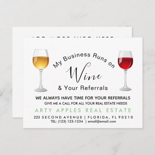 immobilier vin références Faire-part (Devant / Derrière)