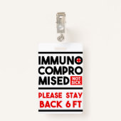 Immunocompromitteerde niet Zieke badge van de Bewu (Achterkant met clip)