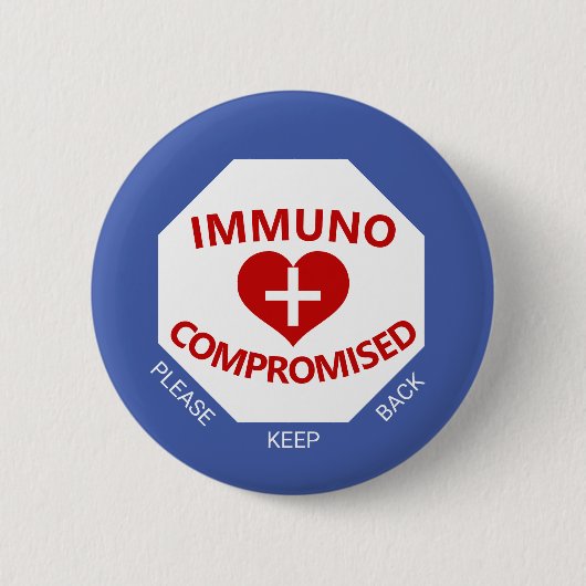 Immunocompromittering - Houd de Button terug blauw (Voorkant)