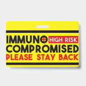 Immunogecompromitteerd hoog risico achtergebleven badge (Achterkant)
