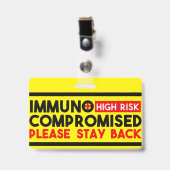 Immunogecompromitteerd hoog risico achtergebleven badge (Voorzijde met clip)