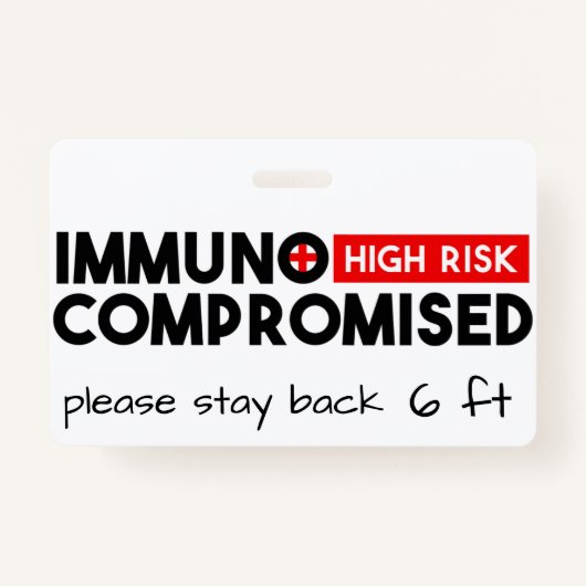 Immunogecompromitteerde badge voor risicobewustzij (Voorkant)