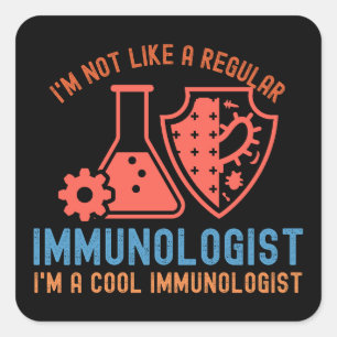 Immunologie Spreuken, Grappige Immunologie9 Vierkante Sticker