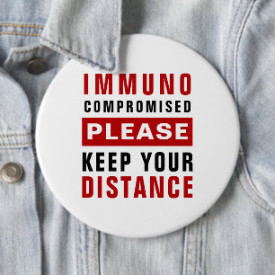 Immuungecompromitteerd Houd Achter U Distance Ronde Button 6,0 Cm