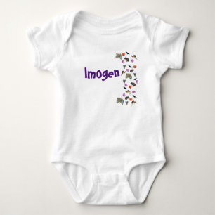 Imogen, Name Logo With Australian Wildlife, Baby B Romper