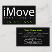 iMove. Transport d'ordure ou carte de visite (Devant / Derrière)