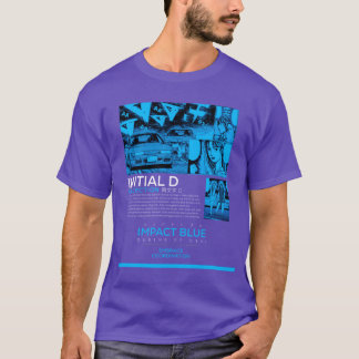 Impact Blue Street wear kleding merch Initial D T-shirt