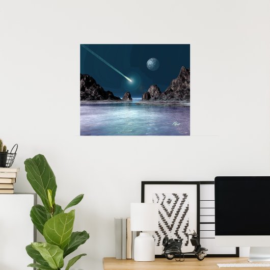 IMPACT Sci-Fi Retro Space Art Poster (Bureau à domicile)