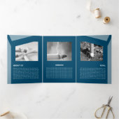 Impacty Blue Corporate Flat Shapes Drieluik Kaart (Binnen)