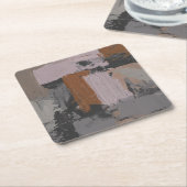 Impasto Abstract I Vierkante Kartonnen Onderzetter (Schuin)