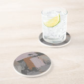 Impasto Abstract I Zandsteen Onderzetter (Zijkant)