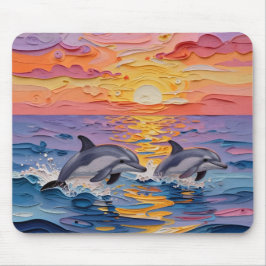 Impasto Dolphins and Ocean Waves Muismat
