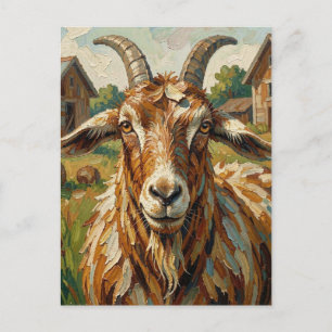 Impasto Geit op een Boerderij Kunst Briefkaart