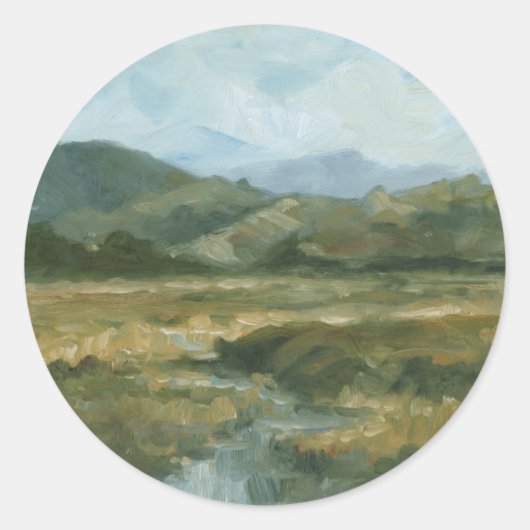 Impasto Landscape III Ronde Sticker (Voorkant)