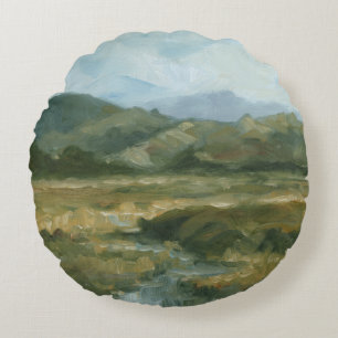 Impasto Landschap III Rond Kussen