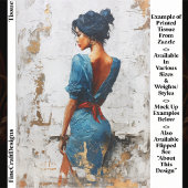 Impasto Oil Style,Dark Lady in Blue EL5L Decoupage Tissuepapier