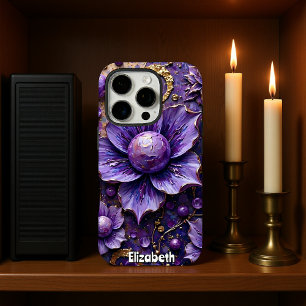 Impasto schilderij van Lila bloemen iPhone 16 Pro Hoesje