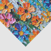 Impasto-stijl bloemen in een kleurrijk patroon tissuepapier (Detail)