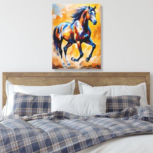 Impasto symfonie in moderne abstractie canvas afdruk (Insitu (Slaapkamer))