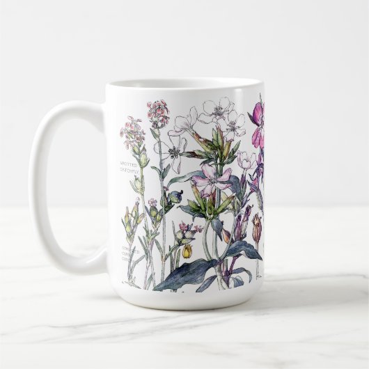 Impatiens vintage fleurit la tasse de fleurs (Gauche)