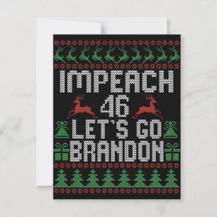 Impeach 46 Let's Go Brandon Lelijke Kerst Trui Notitiekaartje