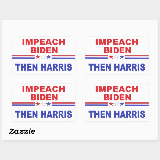 Impeach Biden en Harris Rechthoekige Sticker (Vel)