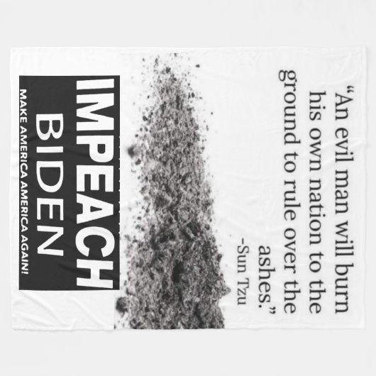 IMPEACH BIDEN FLEECE DEKEN (Voorkant (Horizontaal))