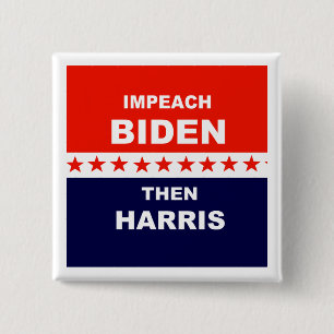 Impeach Biden Than Harris Vierkante Button 5,1 Cm