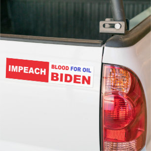 Impeach Bloed voor olie Bumpersticker