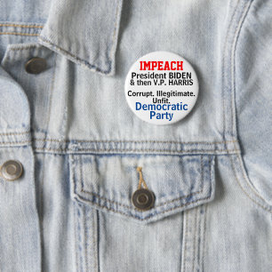 Impeach Democraten Biden Harris Ronde Button 5,7 Cm