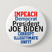 Impeach Democratic President Biden Ronde Button 7,6 Cm (Voorkant)