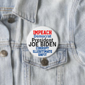 Impeach Democratic President Biden Ronde Button 7,6 Cm (In situ)