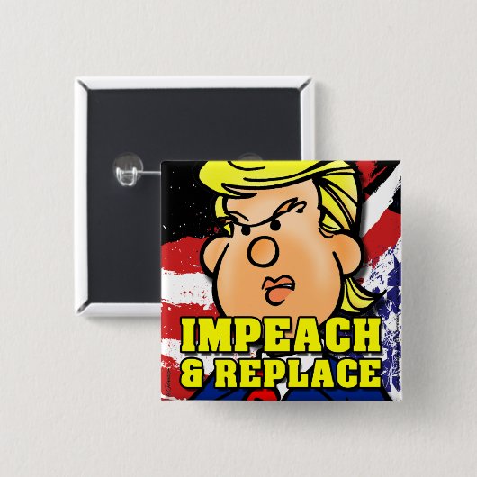 Impeach en vervang vierkante button 5,1 cm (Voorkant /achterkant)