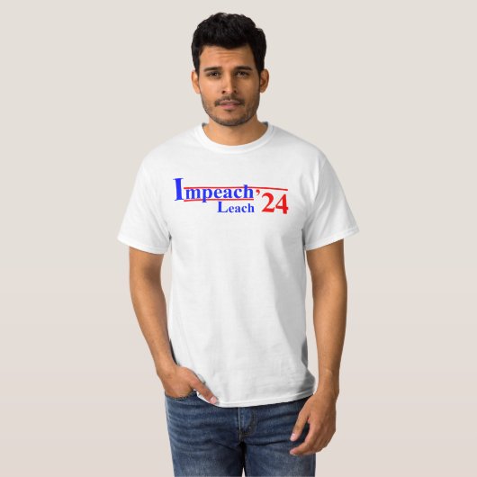Impeach Leach '24 T-Shirt in Wit (Voorkant volledig)