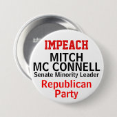 Impeach Mc Connell Senaat BEWERKEN NAAM Ronde Button 7,6 Cm (Voorkant /achterkant)