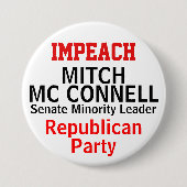 Impeach Mc Connell Senaat BEWERKEN NAAM Ronde Button 7,6 Cm (Voorkant)