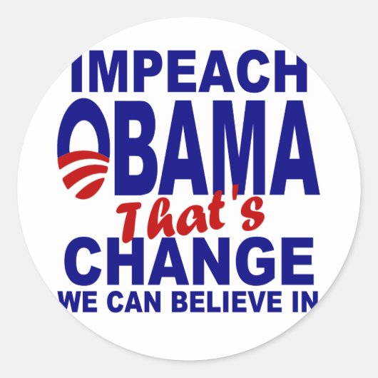 Impeach Obama Ronde Sticker (Voorkant)