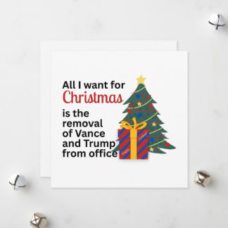 Impeach Remove Vance for Christmas Anti-Trump Gift Feestdagenkaart