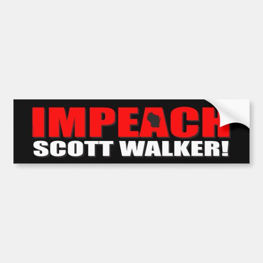 Impeach Scott Walker Bumpersticker (Voorkant)