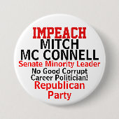 Impeach Senate Mc Connell Republican Party Ronde Button 7,6 Cm (Voorkant)