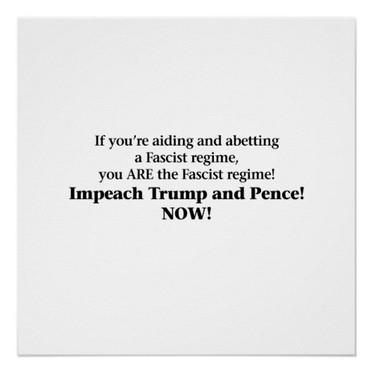 Impeach Trump en Pence Perfect Poster (Voorkant)