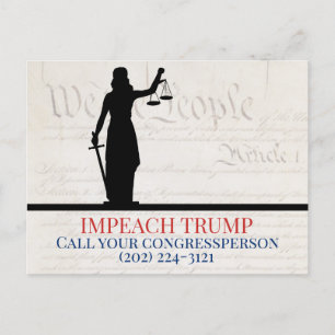 Impeach Trump noemt Congres Lady Justice Briefkaart