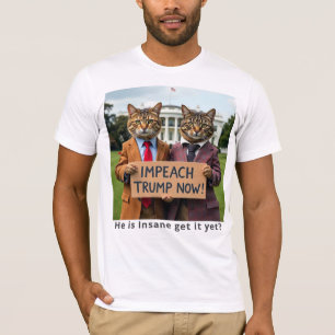 Impeach Trump nu katten in pak T-shirt